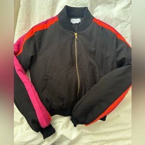 Lovers + Friends Striped Bomber Jacket